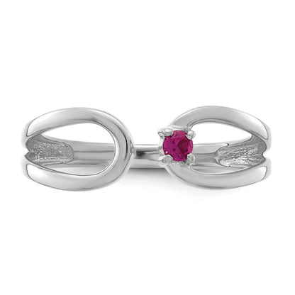 14k White Gold 1 Birthstone Mother's Wrap Ring Mounting