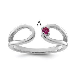 14k White Gold 1 Birthstone Mother's Wrap Ring Mounting