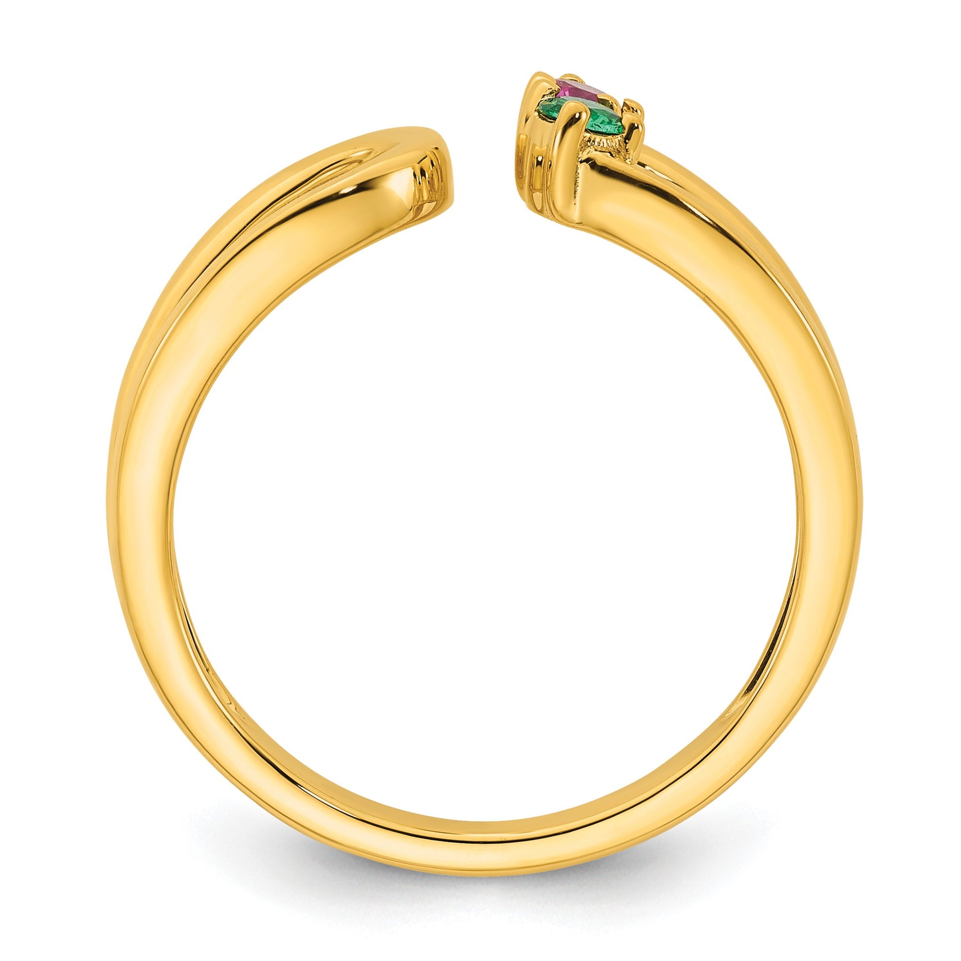 14k 2 Birthstone Mother's Wrap Ring Mounting