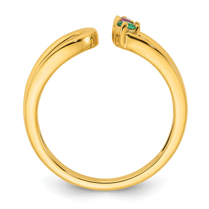 14k 2 Birthstone Mother's Wrap Ring Mounting