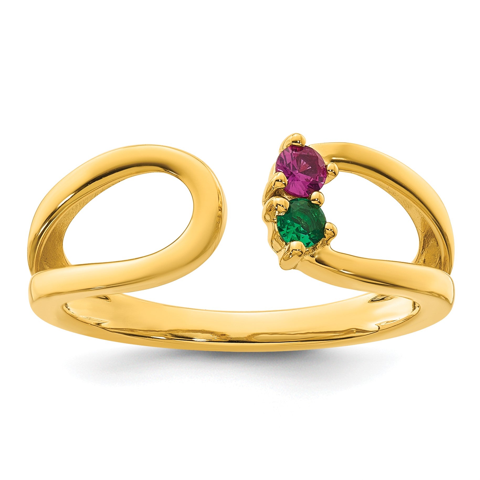 14k 2 Birthstone Mother's Wrap Ring Mounting