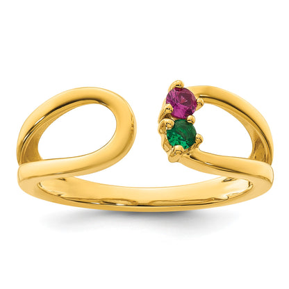 14k 2 Birthstone Mother's Wrap Ring Mounting