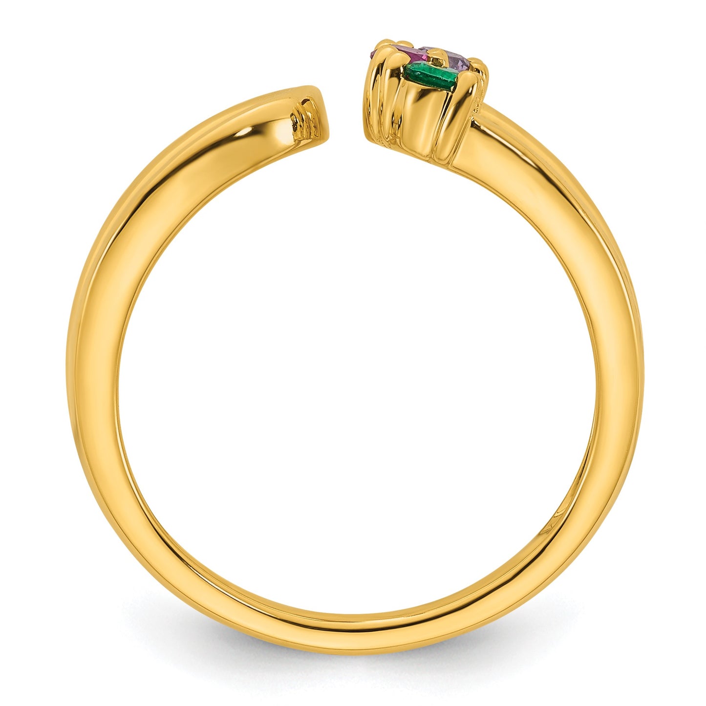 14k 3 Birthstone Wrap Mother's Ring Mounting