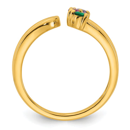 14k 3 Birthstone Wrap Mother's Ring Mounting