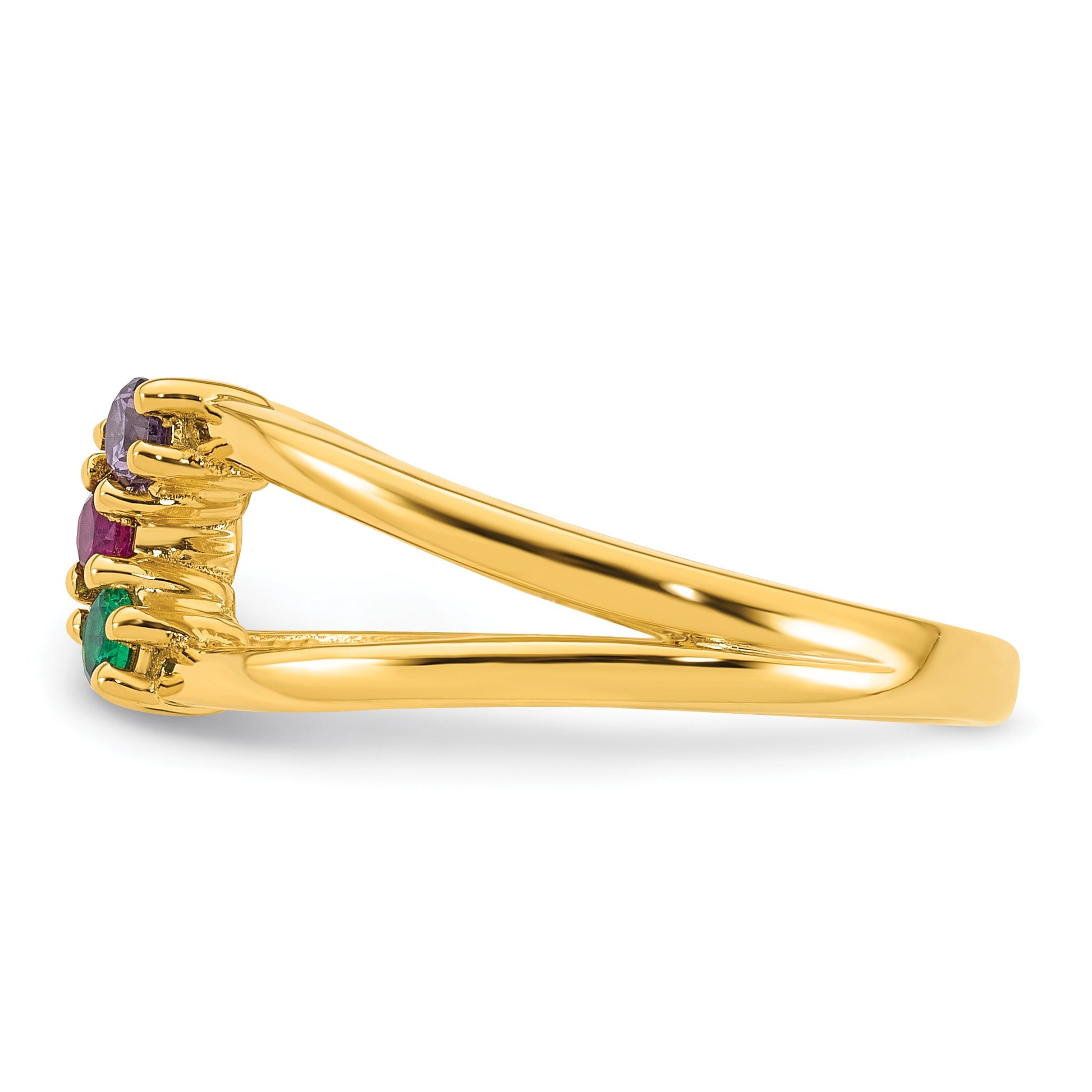 14k 3 Birthstone Wrap Mother's Ring Mounting