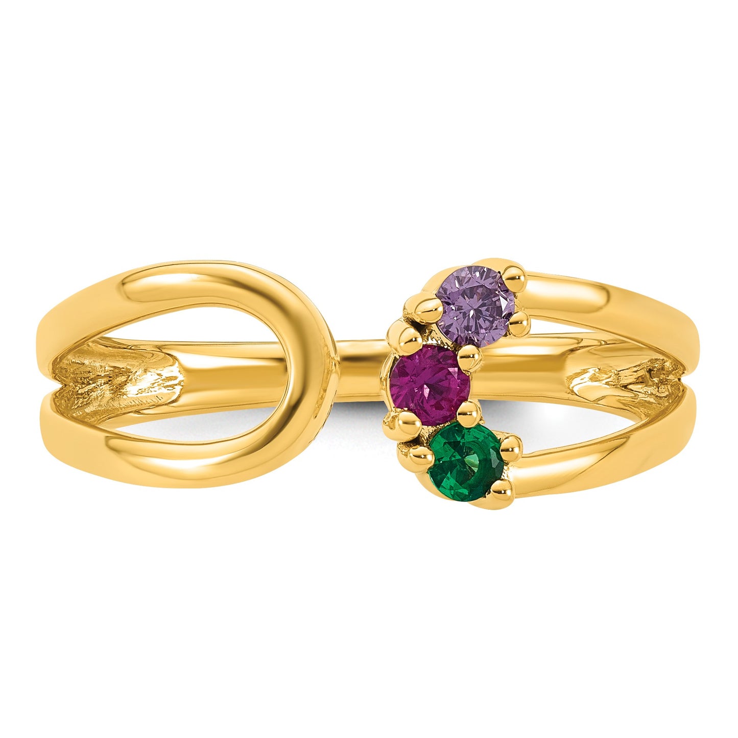 14k 3 Birthstone Wrap Mother's Ring Mounting