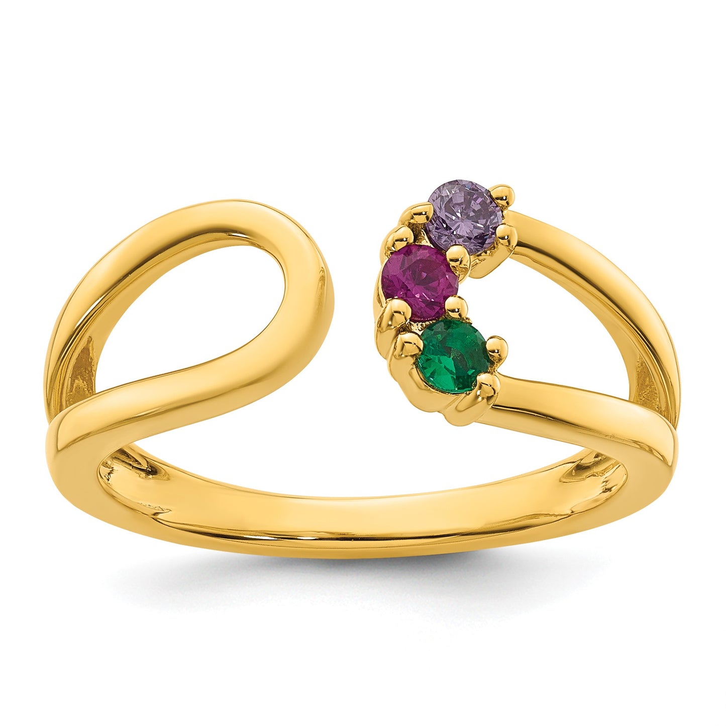 14k 3 Birthstone Wrap Mother's Ring Mounting