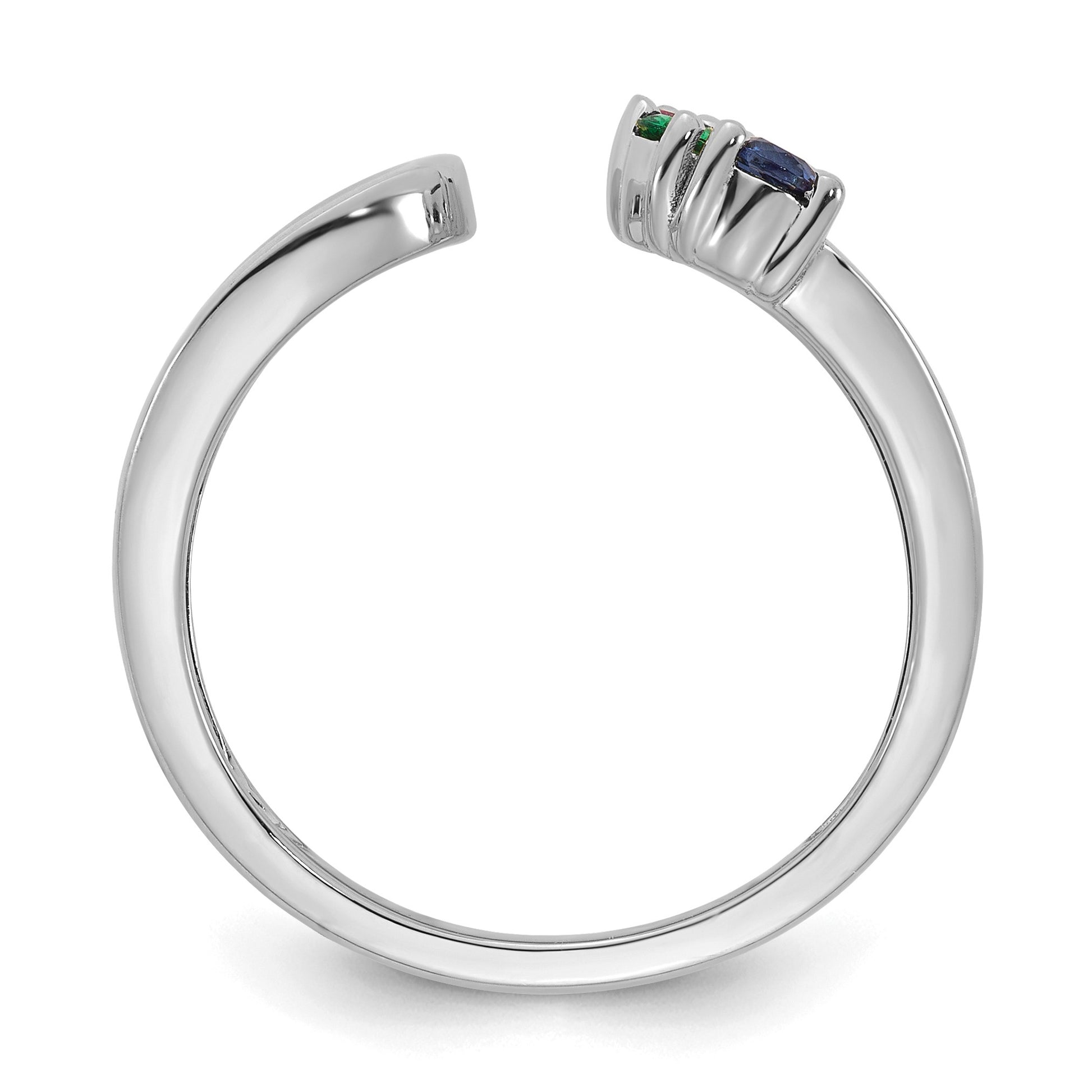14k White Gold 4 Birthstone Mother's Wrap Ring Mounting
