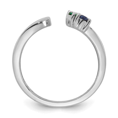 14k White Gold 4 Birthstone Mother's Wrap Ring Mounting