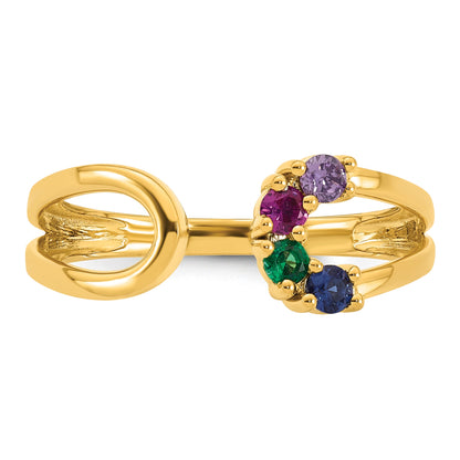 14k 4 Birthstone Mother's Wrap Ring Mounting