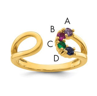 14k 4 Birthstone Mother's Wrap Ring Mounting
