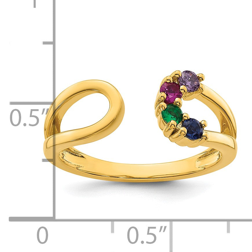 14k 4 Birthstone Mother's Wrap Ring Mounting