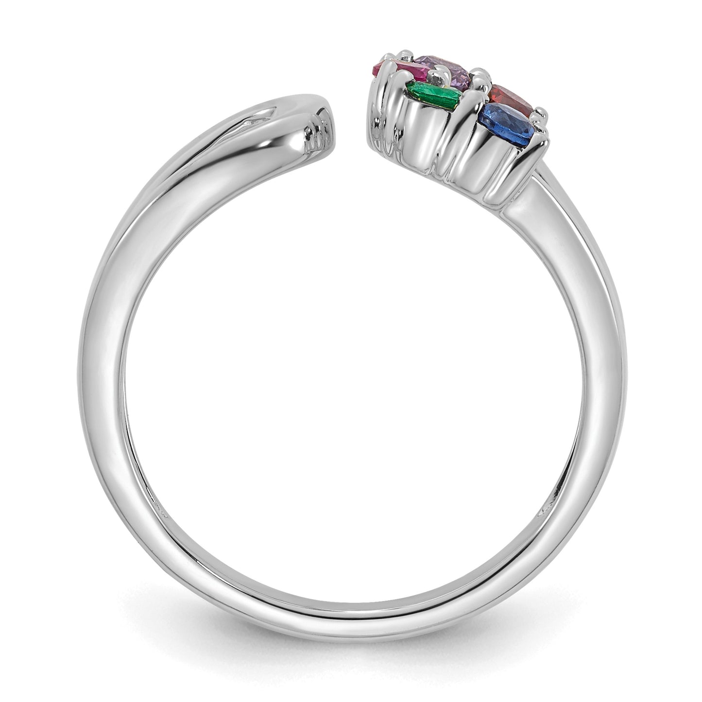 14k White Gold 5 Birthstone Wrap Mother's Ring Mounting