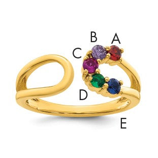 14k 5 Birthstone Wrap Mother's Ring Mounting