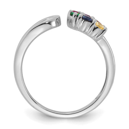 14k White Gold 6 Birthstone Wrap Mother's Ring Mounting