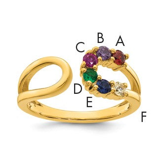 14k 6 Birthstone Wrap Mother's Ring Mounting