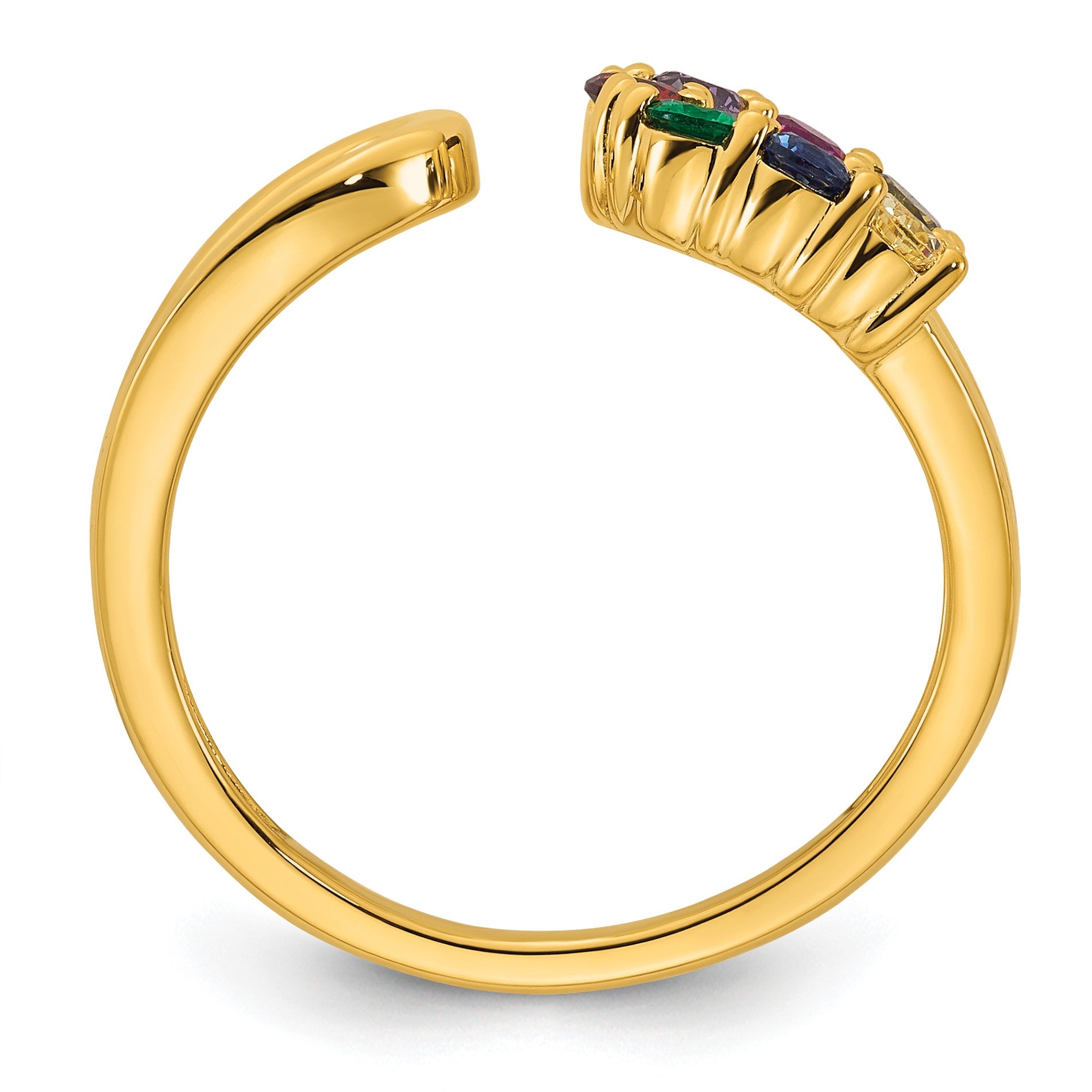 14k 7 Birthstone Wrap Mother's Ring Mounting
