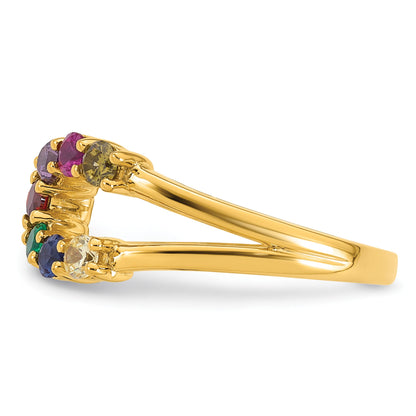 14k 7 Birthstone Wrap Mother's Ring Mounting