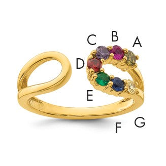 14k 7 Birthstone Wrap Mother's Ring Mounting