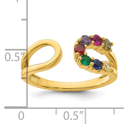 14k 7 Birthstone Wrap Mother's Ring Mounting