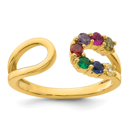 14k 7 Birthstone Wrap Mother's Ring Mounting