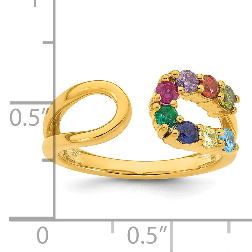 14k 8 Birthstone Wrap Mother's Ring Mounting