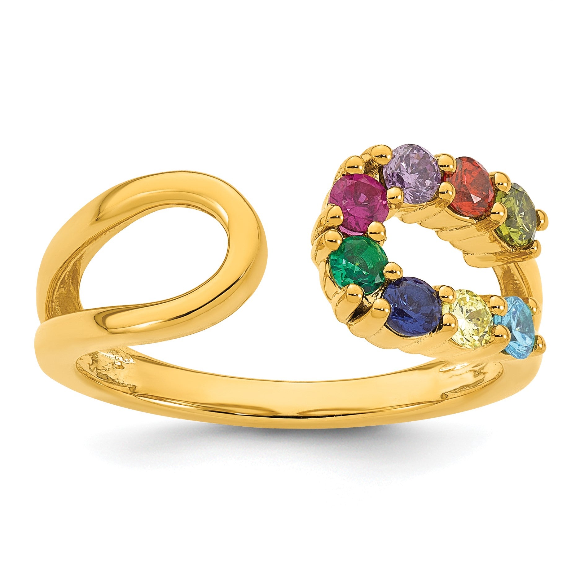 14k 8 Birthstone Wrap Mother's Ring Mounting