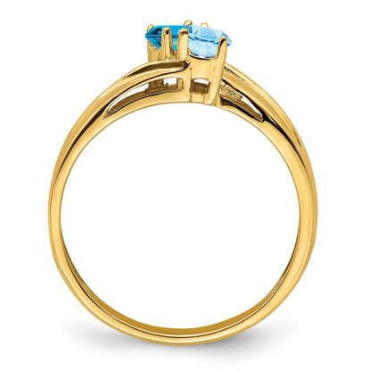 14k Polished 2-Stone Mothers Ring Mounting