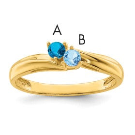 14k Polished 2-Stone Mothers Ring Mounting