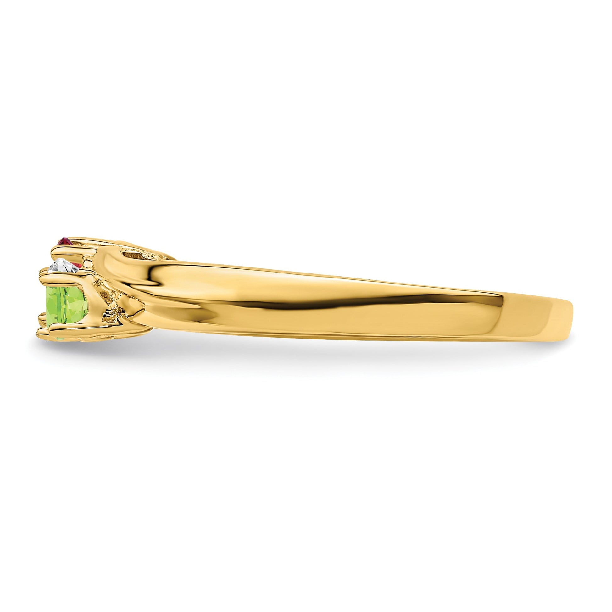 14k Polished 3-Stone Mothers Ring Mounting