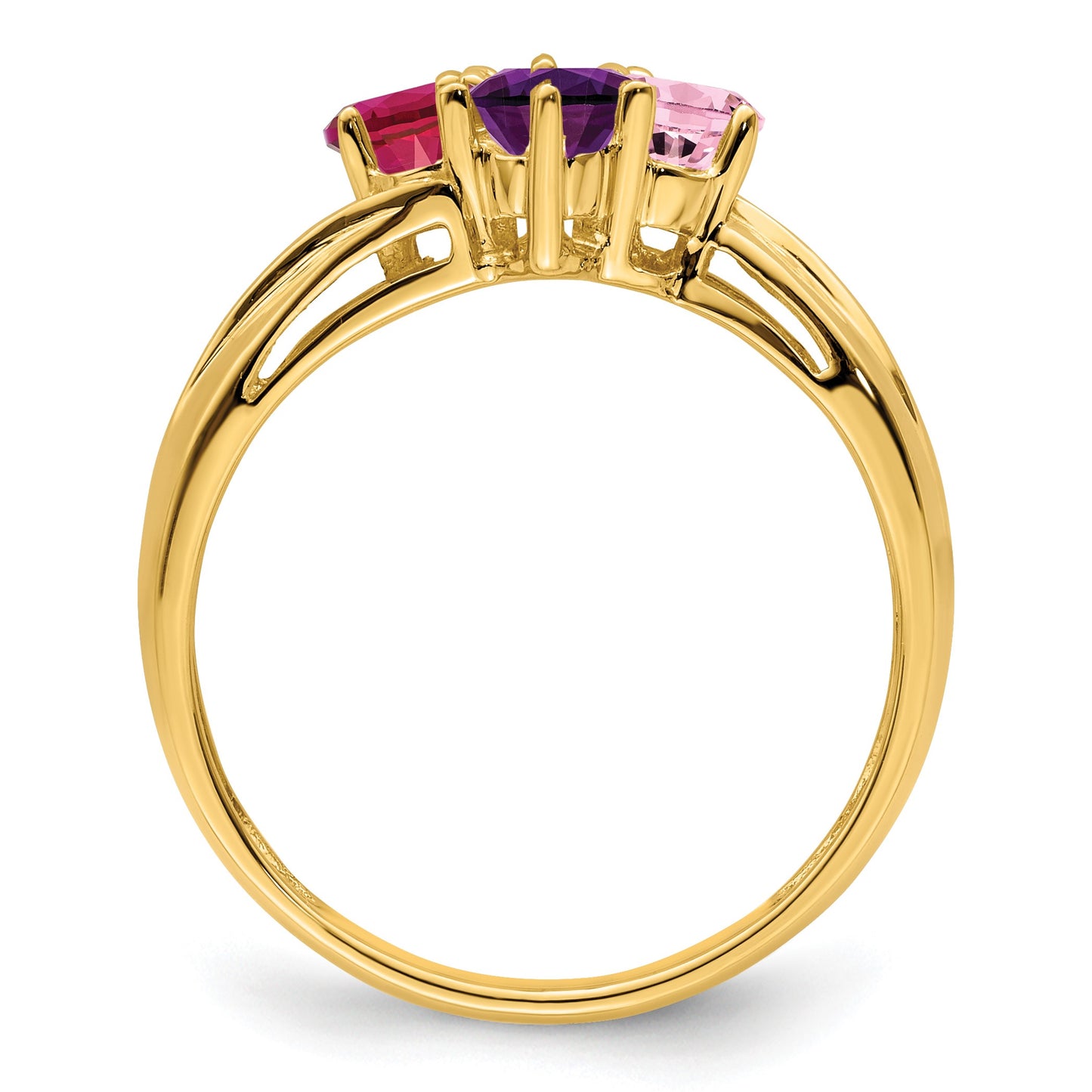14k Polished 4-Stone Mothers Ring Mounting