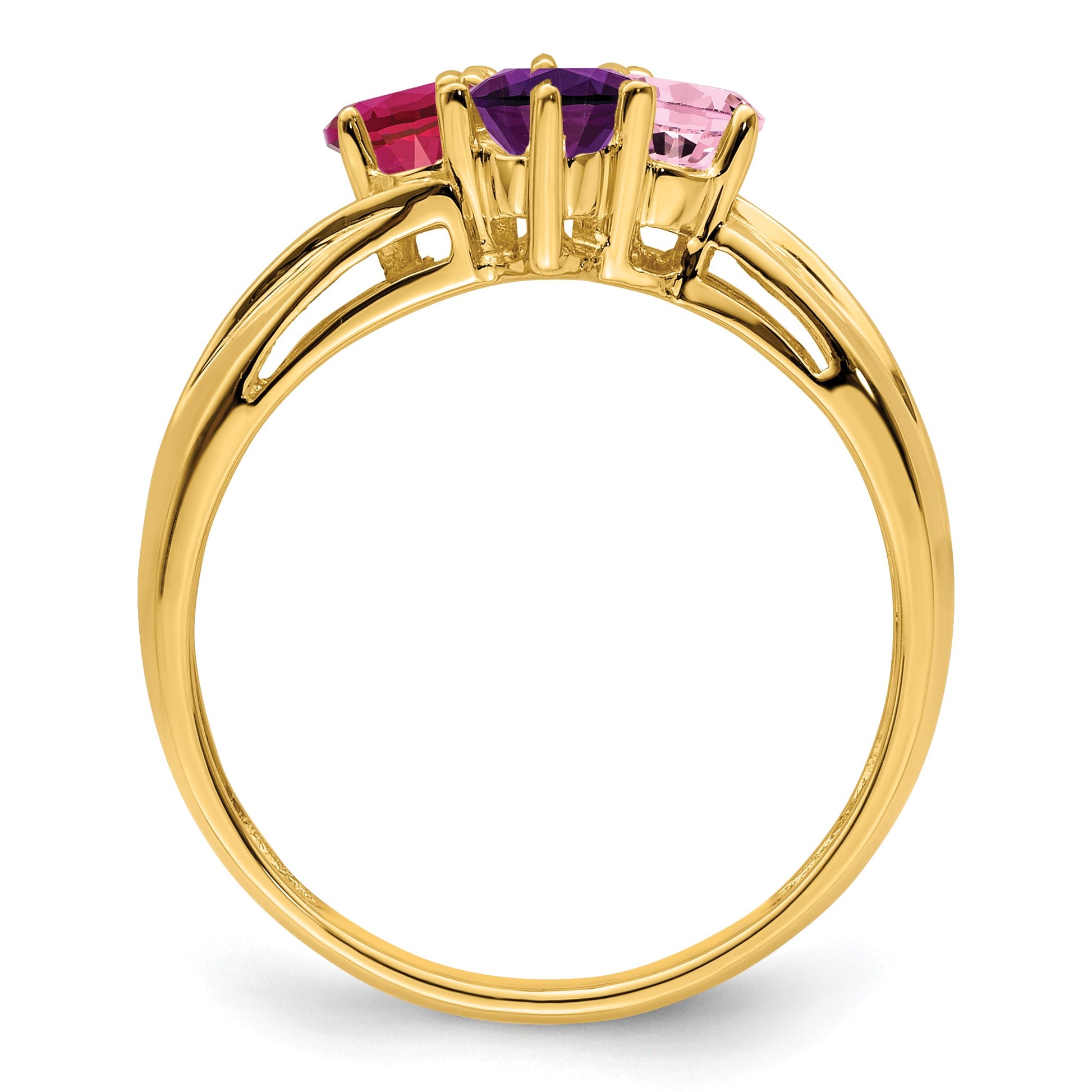 14k Polished 4-Stone Mothers Ring Mounting