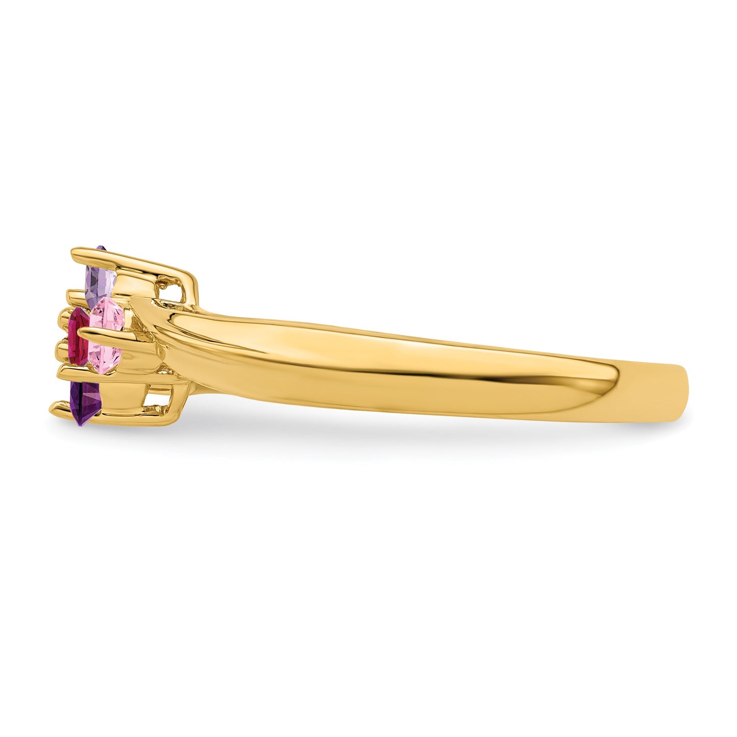 14k Polished 4-Stone Mothers Ring Mounting