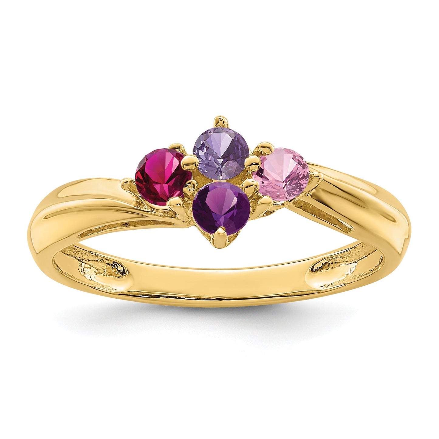 14k Polished 4-Stone Mothers Ring Mounting