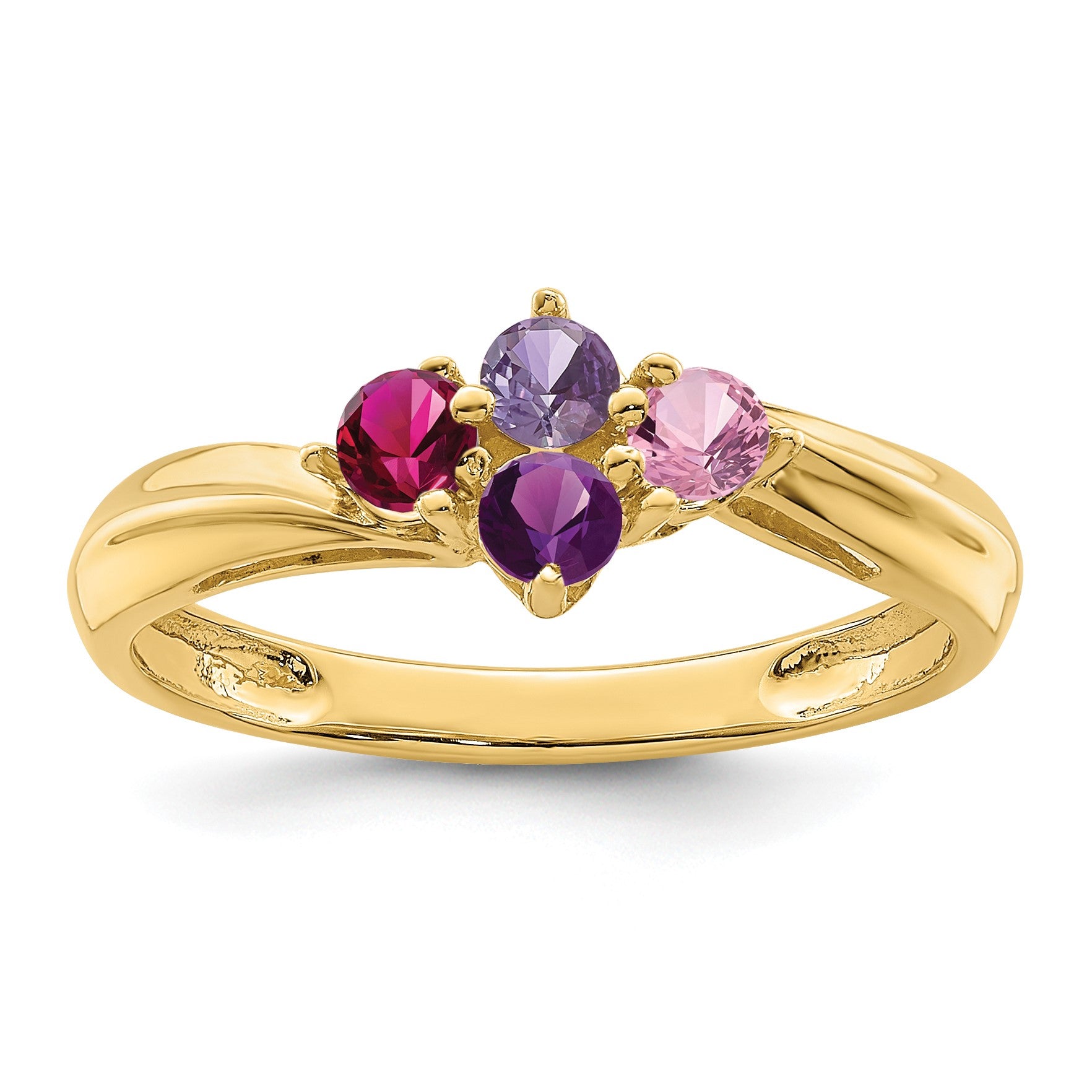 14k Polished 4-Stone Mothers Ring Mounting