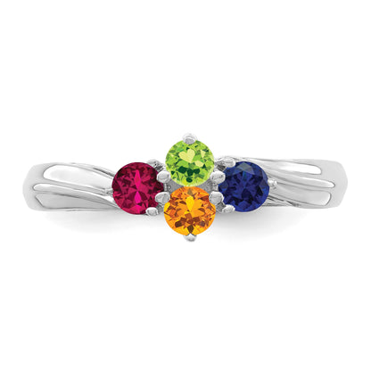 Sterling Silver Rhodium-plated Family Jewelry Mounting