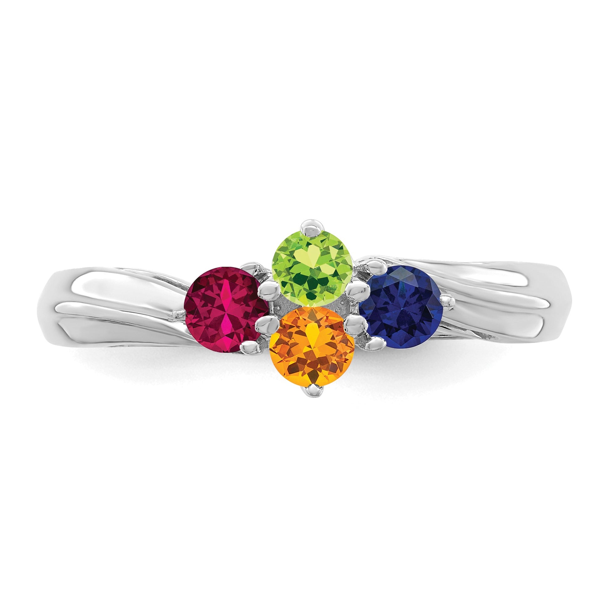 Sterling Silver Rhodium-plated Family Jewelry Mounting
