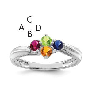 Sterling Silver Rhodium-plated Family Jewelry Mounting