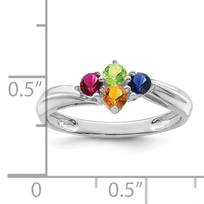 Sterling Silver Rhodium-plated Family Jewelry Mounting