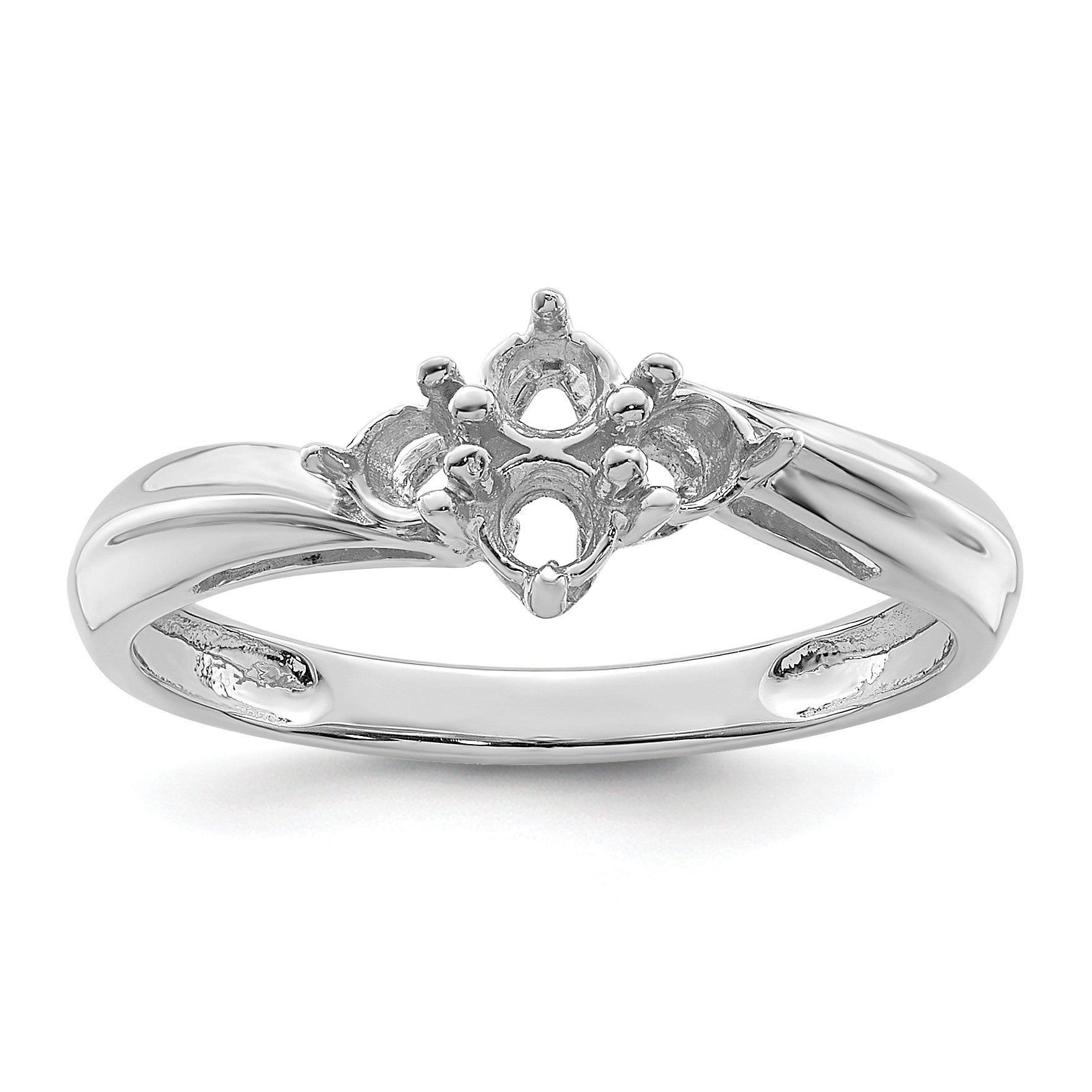 Sterling Silver Rhodium-plated Family Jewelry Mounting