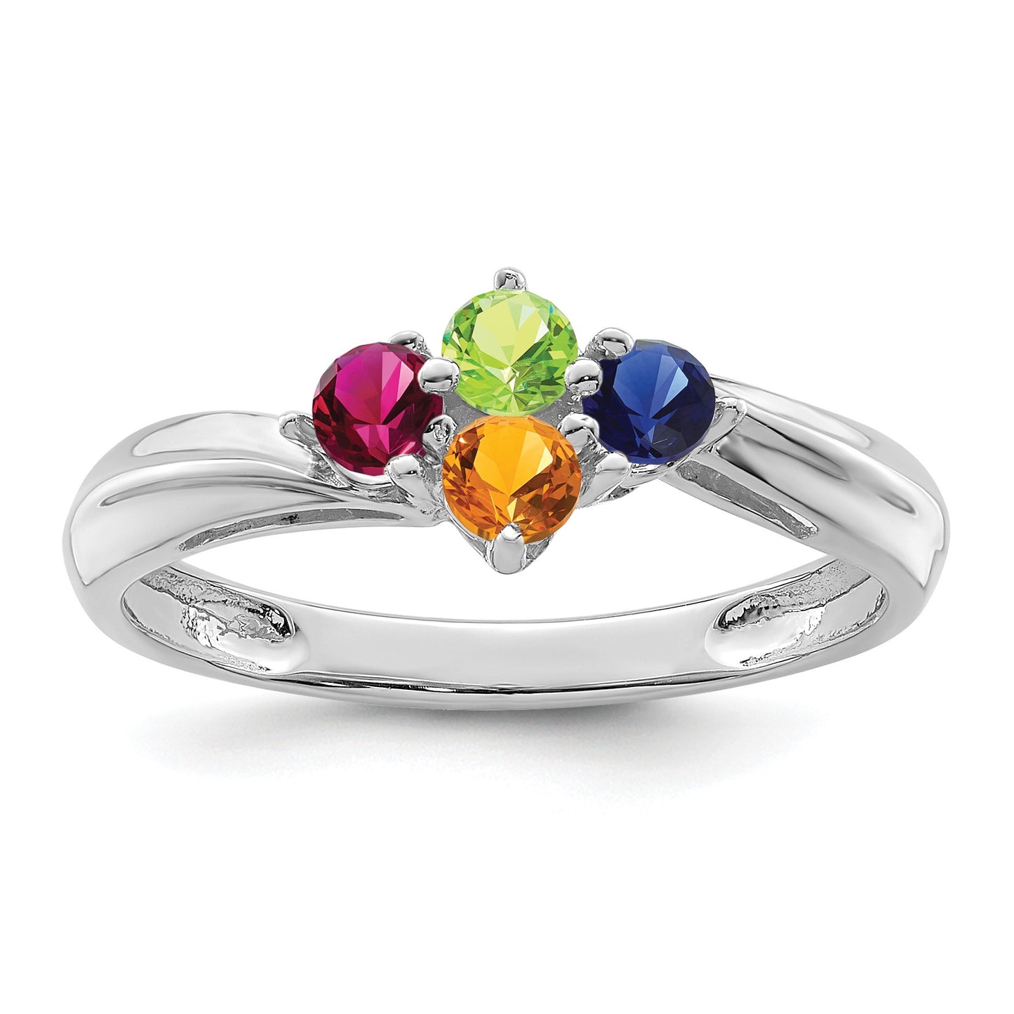 Sterling Silver Rhodium-plated Family Jewelry Mounting
