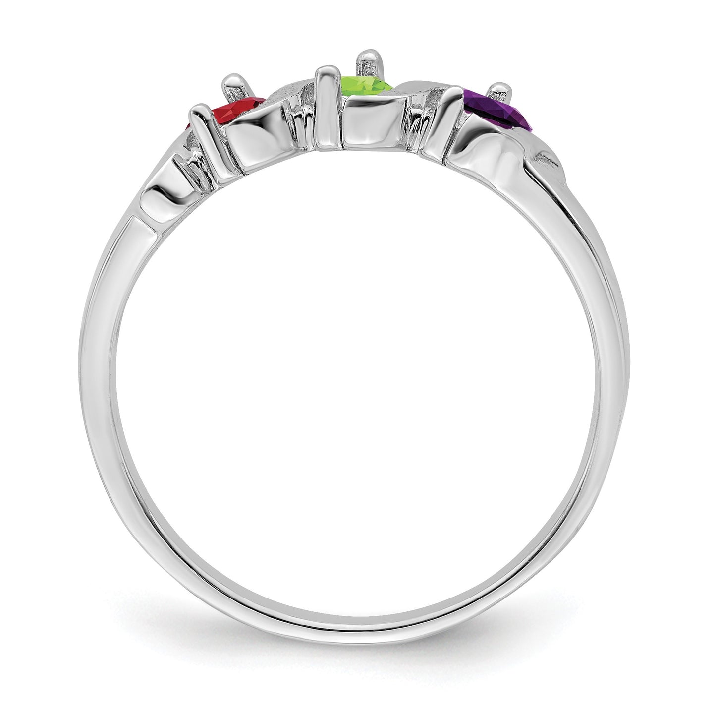 Sterling Silver Rhodium-plated Family Jewelry Mounting