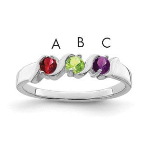 Sterling Silver Rhodium-plated Family Jewelry Mounting