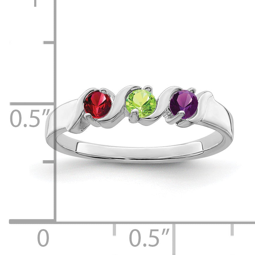 Sterling Silver Rhodium-plated Family Jewelry Mounting