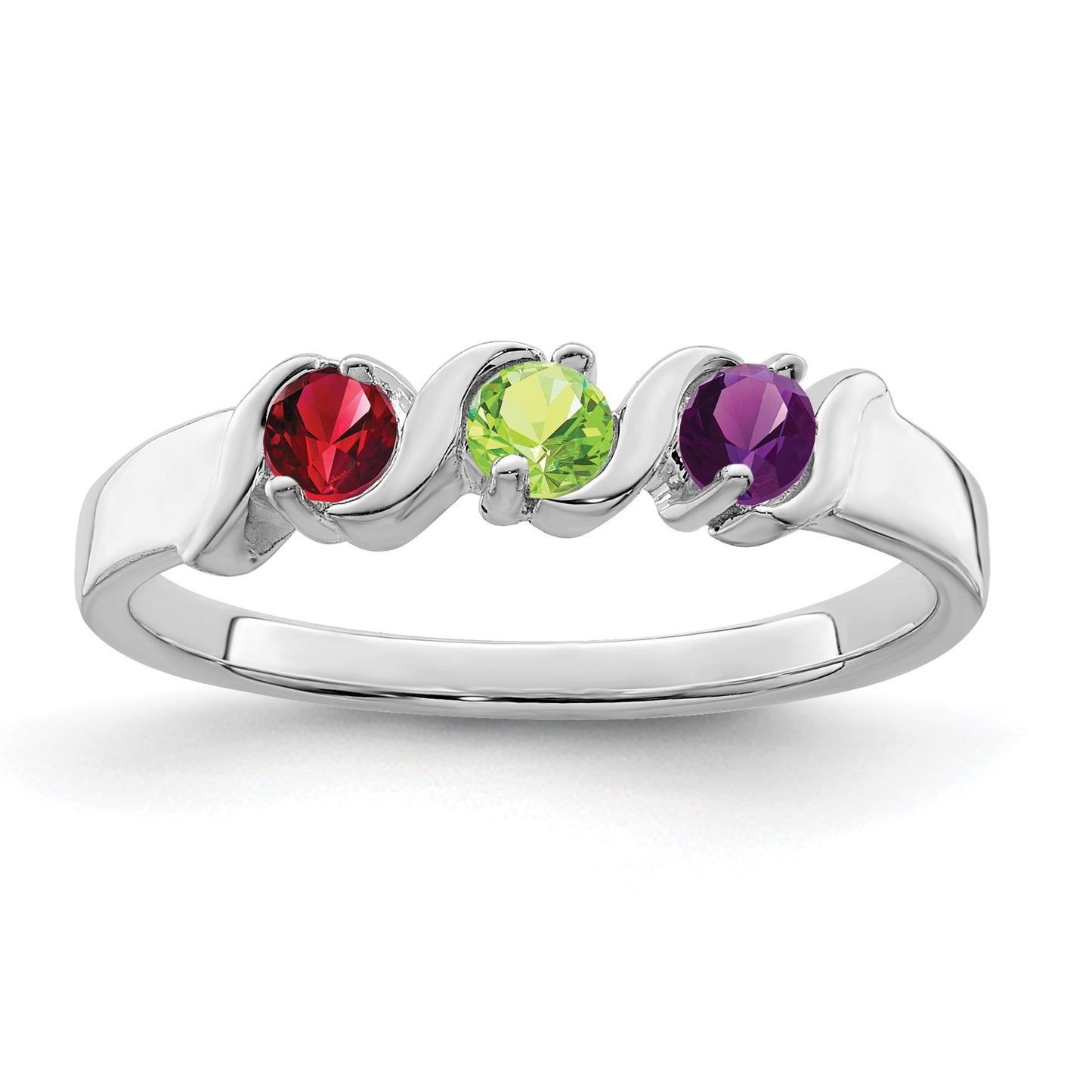 Sterling Silver Rhodium-plated Family Jewelry Mounting