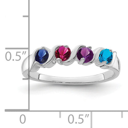 Sterling Silver Rhodium-plated Family Jewelry Mounting