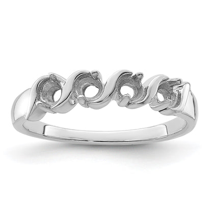 Sterling Silver Rhodium-plated Family Jewelry Mounting