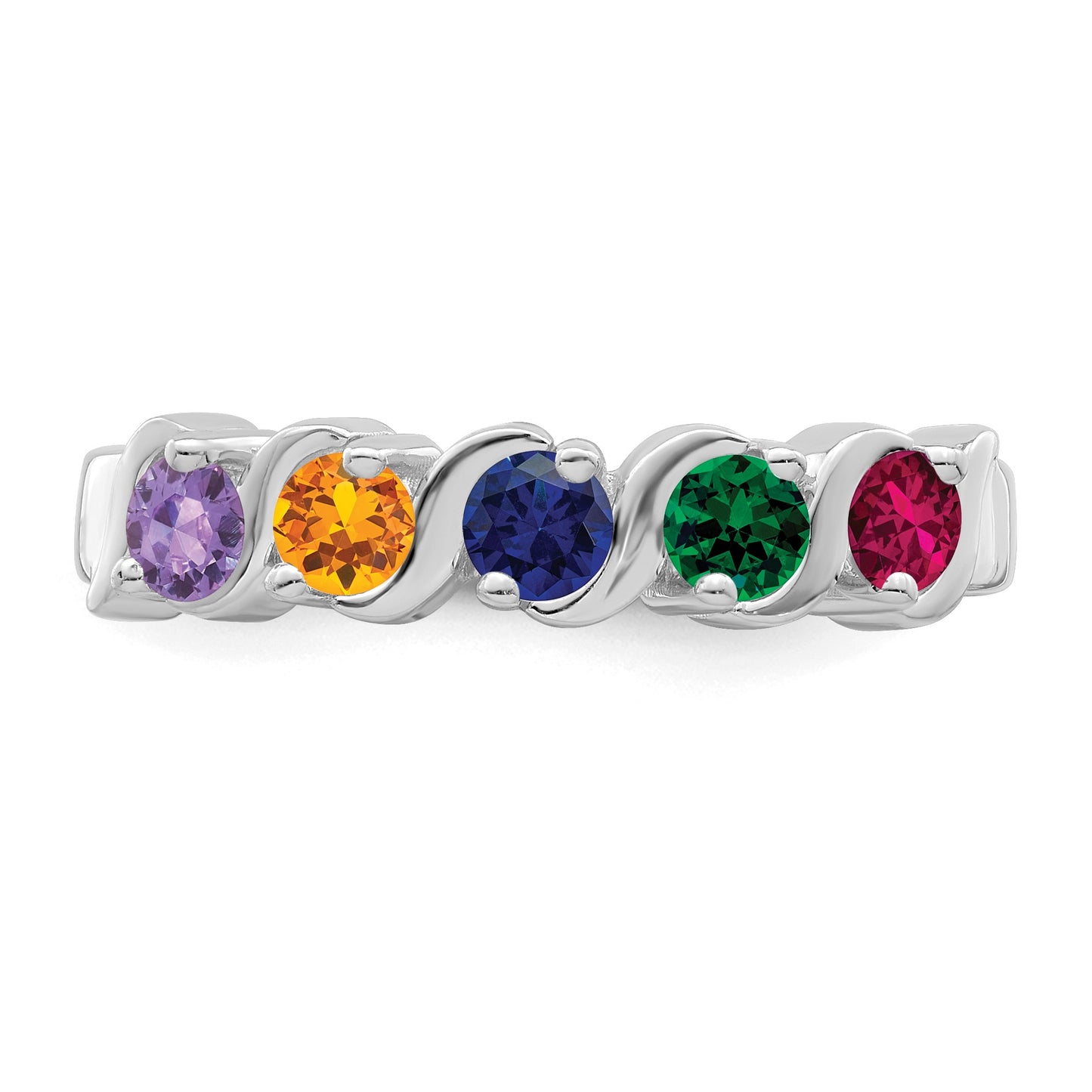Sterling Silver Rhodium-plated Family Jewelry Mounting