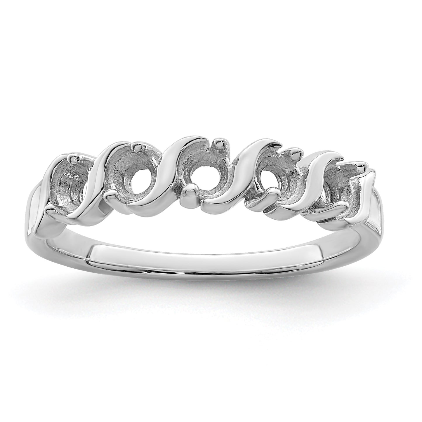 Sterling Silver Rhodium-plated Family Jewelry Mounting