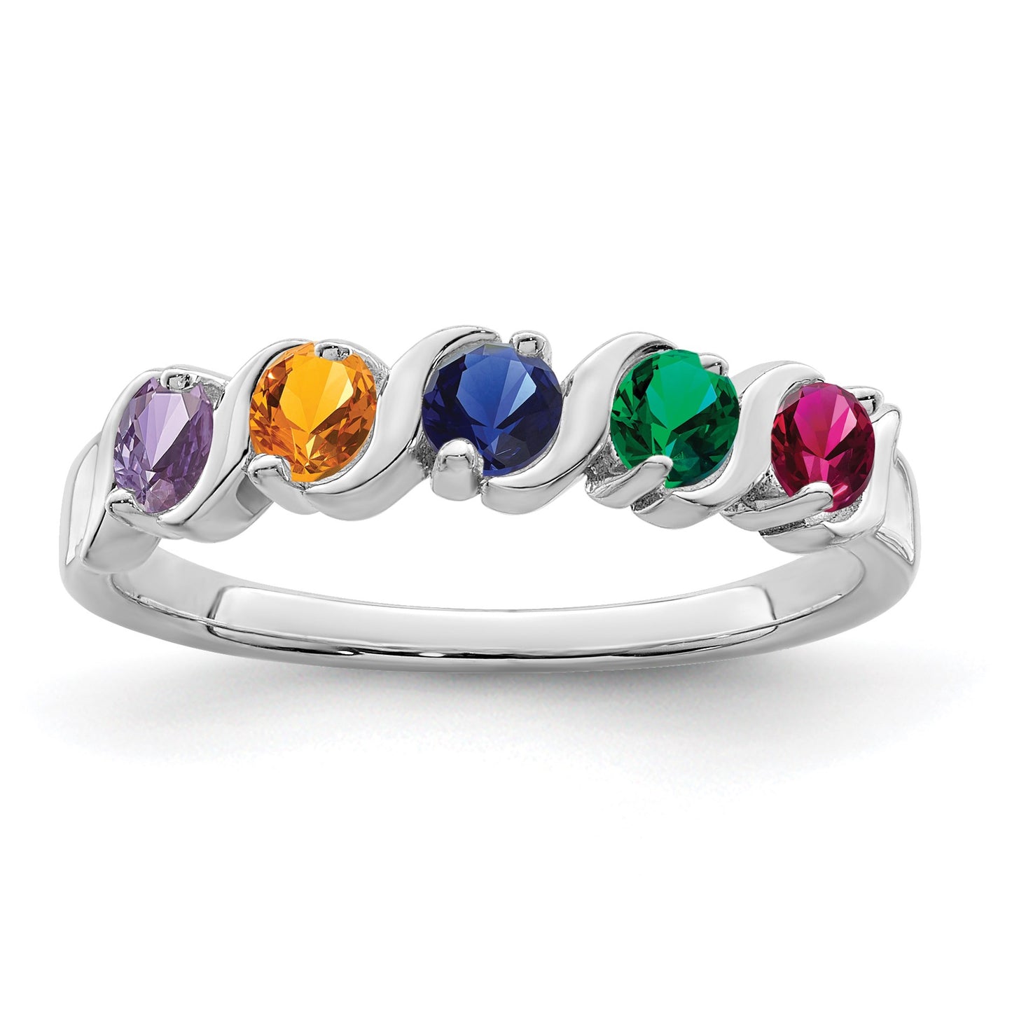 Sterling Silver Rhodium-plated Family Jewelry Mounting